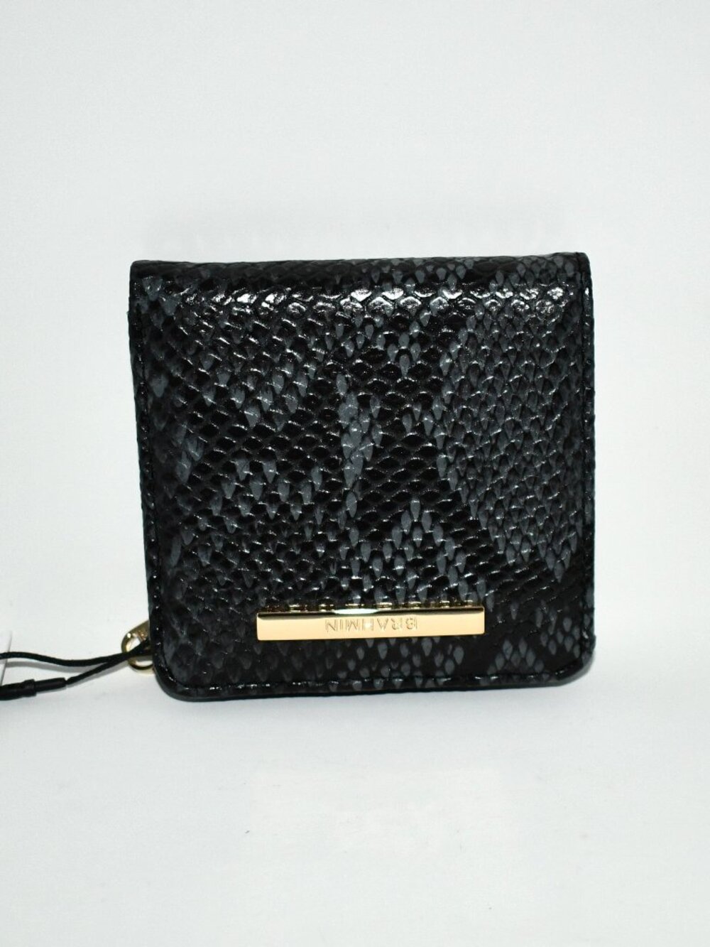 BRAHMIN Dietrich Collection MINI Jane Snake Wallet in Black #Q852412 NWT